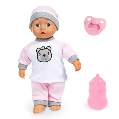 Image de Bayer Design 93602AA - Kiss Baby Doll avec fonction de baiser et sons, poupée interactive avec corps doux, poupée fonctionnelle avec tétine et biberon