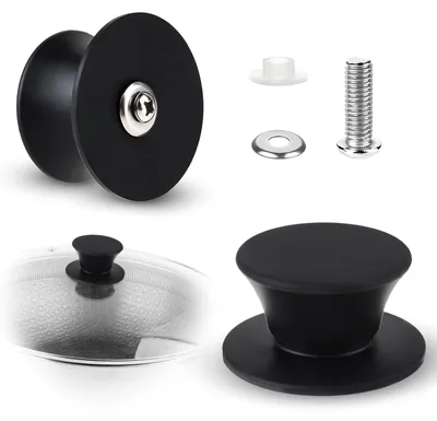 Silikon-Deckelknopf 2 Stück, hitzebeständig, Ø 5,6 cm, schwarz
