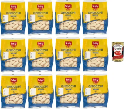 Produktbild von SCHÄR Senza Glutine Gnocchi di patate, Glutenfrei Kartoffel Pasta nudeln, gluten free pasta, 12x 300g + Italian Gourmet polpa 400g