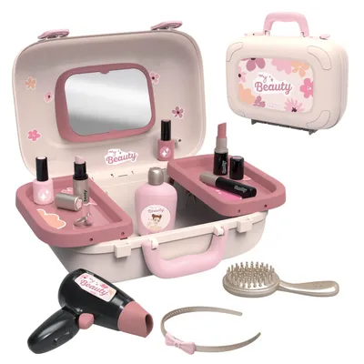 Produktbild von Smoby My Beauty Kosmetikkoffer - Beauty Spielset 3in1 mit Spiegel, Friseur Nagelstudio Make Up, ab 3 Jahre
