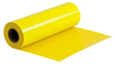 Produktbild von Plottermarie Plotterfolie Premium Flockfolie mit samtiger Oberfläche – Plotterfolie für Textildruck, T-Shirts, Baumwolle, Polyester & Mischgewebe 100 x 50 cm - 100 Lemon