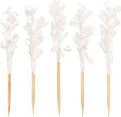 Immagine prodotto di Papstar Deko Picker Partypicker Frills bianco 6,8 cm 1000 pezzi