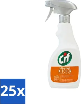 Produktbild von Cif Küchenspray – Superschnell – Entfernt hartnäckigen Schmutz – 500 ml - Vorteilspack - 25 Stücke