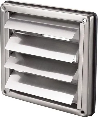 Immagine prodotto di Griglia di protezione dalle intemperie in acciaio inox Ø 150 mm a lamelle mobili