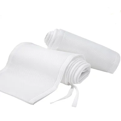 Image de ensemble nid d'ange 2 pièces pour lit bébé, tissu filet respirant, tour de lit amortissant