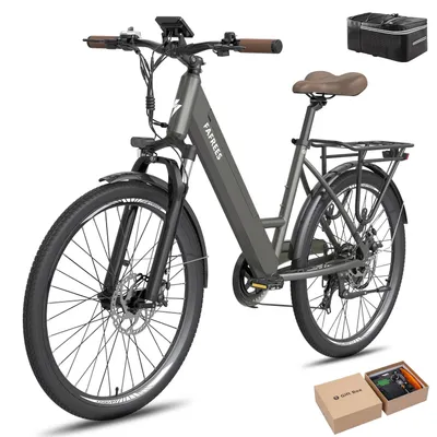 Obrázek produktu pro Elektrokolo MTB 26 palců, nerezová hliníková slitina, akumulátor 36 V, 15 Ah, 540 Wh, dojezd až 90–110 km, voděodolné (IP54), 7 rychlostních stupňů, šedé