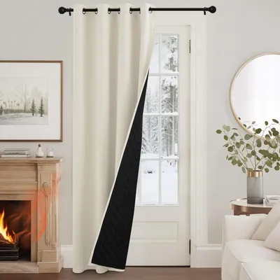 Obrázok produktu pre Záclona, termoizolačná záclona, zatemňovacia záclona, 240x132 cm, béžová, záclona s okami