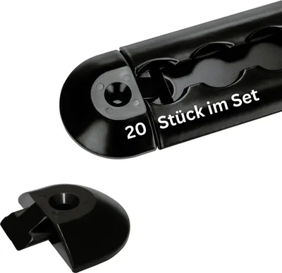 Produktbild von solidpro Endkappen I Einsteckkappe 20 Stück für Airlineschienen schwarz halbrund Airline - Schiene, Zurrschiene