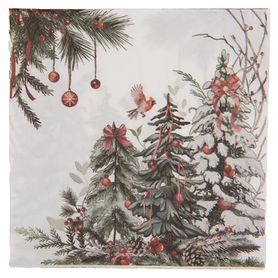 Zdjęcie produktu dla Clayre & Eef Serwetki papierowe, zestaw 20 sztuk, 33 x 33 cm, białe
