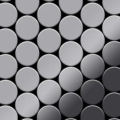 Produktbild von Mosaik Fliese massiv Metall Edelstahl hochglanz grau 1,6mm Medallion-S-S-M