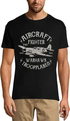 Produktbild von Herren Grafik T-Shirt Kampfflugzeug Warhawk - patriotisch – Aircraft Fighter Warhawk - Patriotic – Öko-Verantwortlich Vintage Jahrgang Kurzarm Lustige