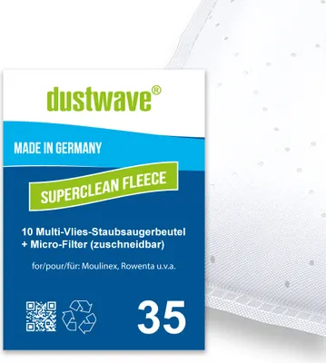 Produktbild von Sparpack - 10 Staubfilterbeutel | Filtertüten passend für Rowenta - RO 4700... 4799 S Force Staubsauger - dustwave® Markenstaubbeutel /  Germany + inkl. Microfilter