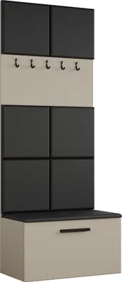 Produktbild von Masseno Garderobe-Set MODULO 80,6/204/40 cm Modern Garderobenschrank Kaschmir