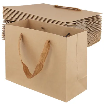 Immagine prodotto di Solidchoice - 40 sacchetti regalo in carta kraft marrone con maniglia