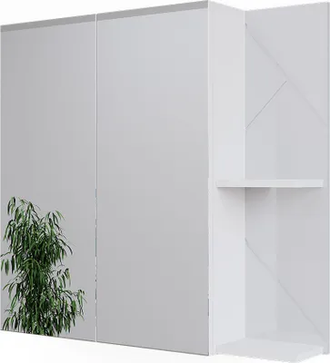 Obrázek produktu pro Vicco Koupelnová skříňka se zrcadlem Irma, 80 x 75 cm, Bílá vysoký lesk