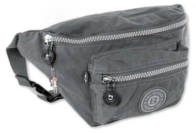 Produktbild von Bag Street Nylon Damen Herren Bauchtasche Gürteltasche Belt Bag grau 27x10x16 - inklusive Fee-Anhänger D2OTJ506K