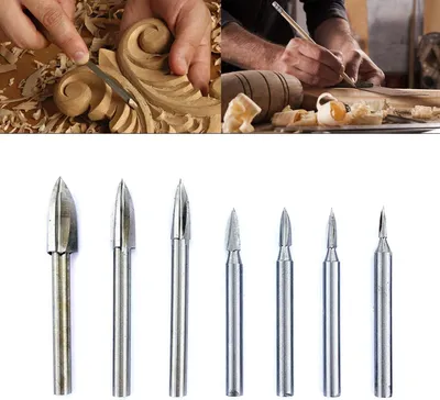 Produktbild von 6 mm Holzgravur Bohrer Set aus Weißstahl für die Holzbearbeitung