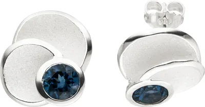 Produktbild von JOBO Ohrstecker 925 Sterling Silber 2 Blautopase hellblau blau Ohrringe