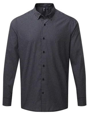 Produktbild von Premier - "Maxton" Hemd für Herren Langärmlig LT4966 (XXL) (Stahl/Schwarz)