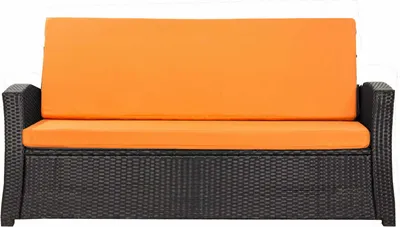 Image de Coussin d'assise pour banc de jardin 180x50x50cm Siège avec dossier, Coussin de salon de jardin pour balançoire de jardin Coussin d'extérieur orange-Slim