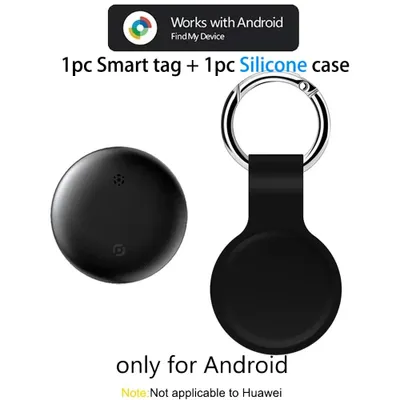Produktbild von Bluetooth Tracker für Android, Google Find My, Schlüsselfinder, Ortung – Schwarz mit Schlüsselanhänger A