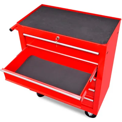 Image de Servante d'atelier rouge 5 tiroirs