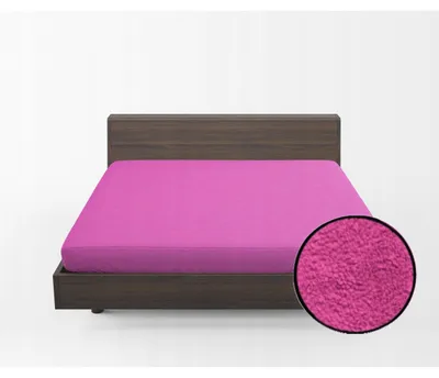 Produktbild von Bettlaken - Spannbettlaken mit Gummizug - 160x200 cm - Frottee - 100% Baumwolle - 160g/m2 - Rosa - Hochwertiges