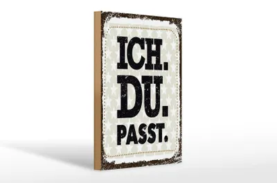 Produktbild von Holzschild Spruch Ich Du Passt 20x30cm Geschenk