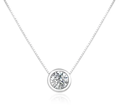 Produktbild von Silberne Halskette mit klarem Zirkon AGS1579/47-W