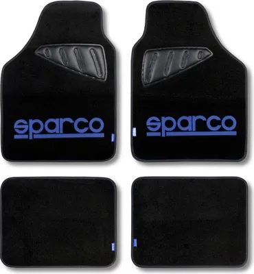 Immagine prodotto di Set completo Sparco SPC19 tappetini universali per auto in nero/blu, moquette in poliestere