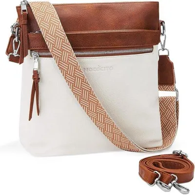 Productafbeelding van Crossbody tas voor dames - middelgrote schoudertas - zacht Polyurethanleer - elegante dameshandtas met 4 vakken