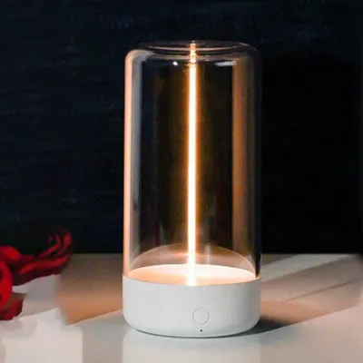 Produktbild von Tragbares Desktop-Umgebungslicht, magnetisches Filament-Campinglicht, kabellose wiederaufladbare Nachtlampe, unterstützt 3 Beleuchtungsmodi, Weiß