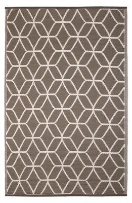 Image de Tapis de jardin réversible avec motif graphique - Beige - L 120,3 x l 189,4 cm