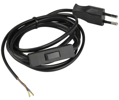 Produktbild von Unitec Eurostecker Zuleitung mit Schnurschalter 2m schwarz