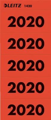 Obrázok produktu pre Leitz 1420-00-25 1420 Inhaltsschild 2020 - selbstklebend, 100 Stück, rot
