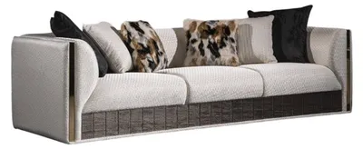 Produktbild von Weißes Holz-Textil 4-Sitzer Sofa im modernen Design