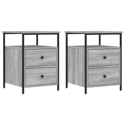 Produktbild von Nachttische 2 Stk. Grau Sonoma 44x45x60 cm Holzwerkstoff
