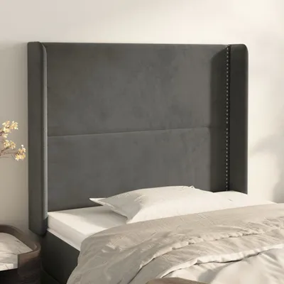 Produktbild von The Living Store Kopfteil mit Ohren Dunkelgrau 103x16x118/128 cm Samt