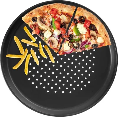 Obrázok produktu pre Okrúhly plech na pizzu s perforovaným dnom a antiadhéznym povlakom