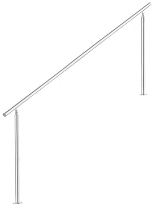 Produktbild von V2Aox Treppengeländer Edelstahl, Handlauf für Treppe, Balkongeländer Aufsatzmontage, Geländer 105 cm hoch, verschiedene Längen, inkl. Montagematerial, Länge:180 cm, Anzahl Streben:0
