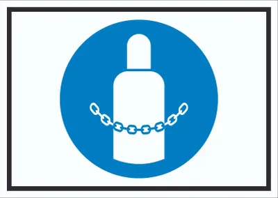 Produktbild von Gasflaschen sichern Symbol Schild A5 (148x210mm)