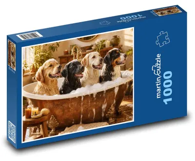 Obrázek produktu pro Puzzle 1000 Čtyři psi ve vaně - martinpuzzle