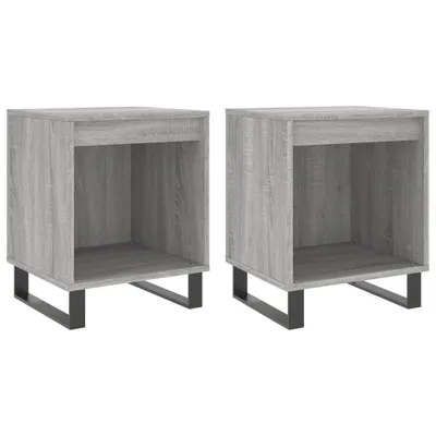 Immagine prodotto di Comodini 2pz Grigio Sonoma 40x35x50 cm in Legno Multistrato