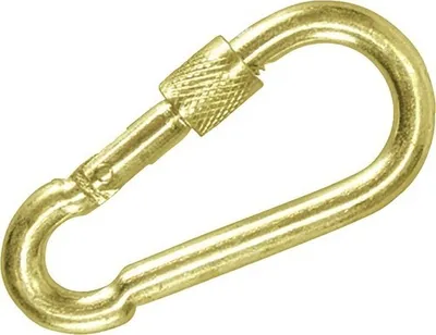 Produktbild von Feuerwehr-Karabiner m. Schraube 8x80 mm gelb verzinkt