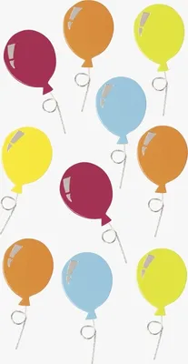 Produktbild von Sticker-Etikett Ballons 9 Stück 4-farbig Packung mit 6 Stück