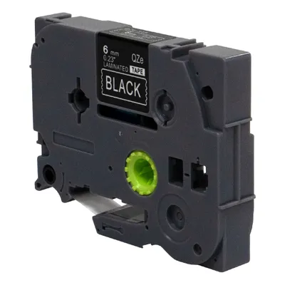 Produktbild von DULA Etikettenband - Kompatibel mit Brother P-Touch Tze-315 - 1 Stück - Weiß auf schwarz - 6mm x 8m