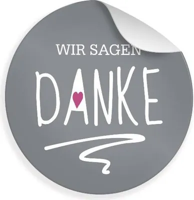 Produktbild von 24x Sticker Wir sagen Danke (Motiv 23) 4cm Geschenk Aufkleber runde Etiketten Ho