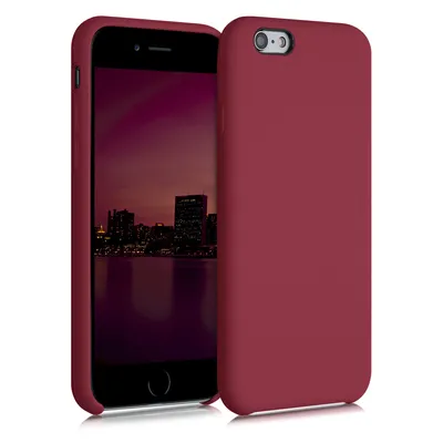 Produktbild von kwmobile Hülle kompatibel mit Apple iPhone 6 / 6S Hülle - Silikon Handy Case - Handyhülle weiche Oberfläche - kabelloses Laden - Rhabarber Rot