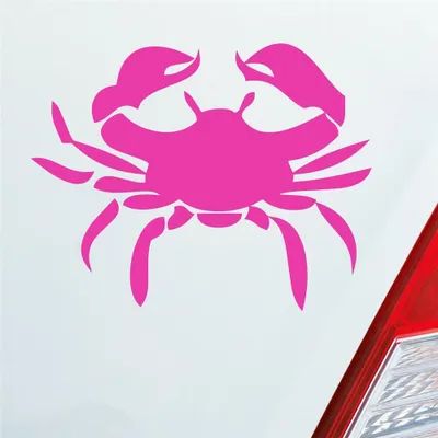 Produktbild von Auto Aufkleber Sternzeichen Krebs Crab Tier Motorrad KFZ Roller 10x8 cm Pink Sticker Heckscheibenaufkleber
