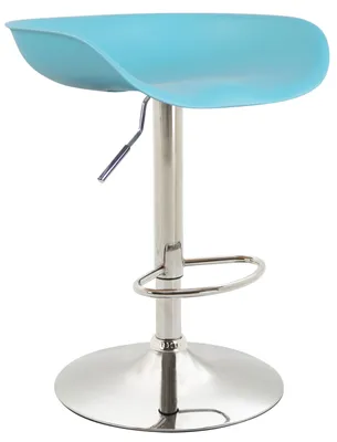 Produktbild von CLP Barhocker Anaheim Kunststoff Trompetenfuß mit Fußstütze blau Gestell Farbe chrom